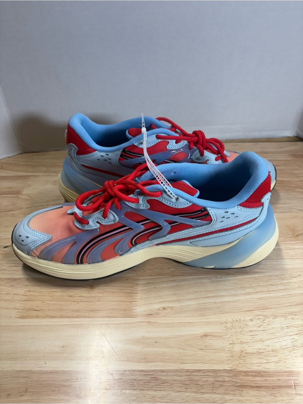 Puma Men's Gradient Athletic Sneakers - Light Blue, Red & Peach - Picture 6 of 9